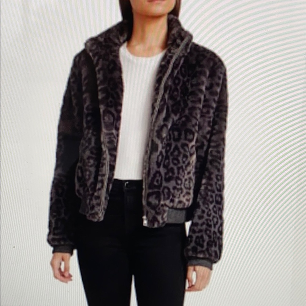 Generation Love Faux Fur Leopard Jacket Size Small